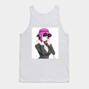 Anime Girl with Pink Hat Tank Top